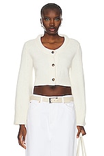Loulou Studio Armand Cardigan in Rice Ivory, view 1, click to view large image.