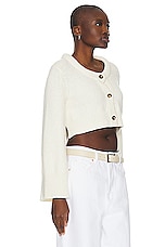Loulou Studio Armand Cardigan in Rice Ivory, view 2, click to view large image.