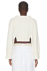 Loulou Studio Armand Cardigan in Rice Ivory, view 3, click to view large image.