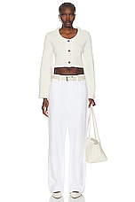 Loulou Studio Armand Cardigan in Rice Ivory, view 4, click to view large image.