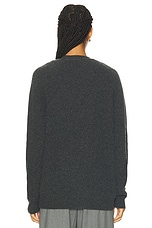 Loulou Studio Leka Cashmere Cardigan in Anthracite Melange, view 3, click to view large image.