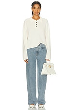 Loulou Studio Homere Cashmere Sweater in Ivory, view 4, click to view large image.