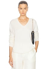 Loulou Studio Serafini Cashmere Sweater in Ivory, view 1, click to view large image.