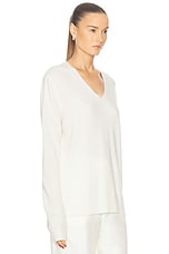 Loulou Studio Serafini Cashmere Sweater in Ivory, view 2, click to view large image.