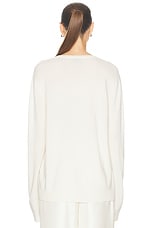 Loulou Studio Serafini Cashmere Sweater in Ivory, view 3, click to view large image.