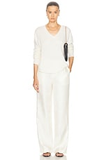 Loulou Studio Serafini Cashmere Sweater in Ivory, view 4, click to view large image.