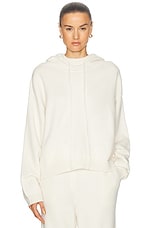 Loulou Studio Sarla Cashmere Hoodie in Ivory, view 1, click to view large image.