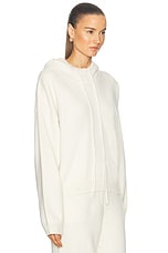 Loulou Studio Sarla Cashmere Hoodie in Ivory, view 2, click to view large image.