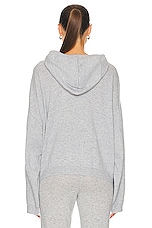 Loulou Studio Linosa Cashmere Hoodie in Grey Melange, view 3, click to view large image.