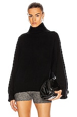 Loulou Studio Murano Cashmere Sweater in Black, view 1, click to view large image.