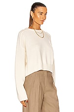 Loulou Studio Bruzzi Sweater in Ivory, view 2, click to view large image.