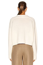 Loulou Studio Bruzzi Sweater in Ivory, view 3, click to view large image.