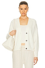 Loulou Studio Zanzibar Cardigan in Ivory, view 1, click to view large image.