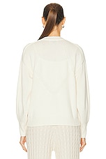 Loulou Studio Zanzibar Cardigan in Ivory, view 3, click to view large image.