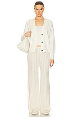 Loulou Studio Zanzibar Cardigan in Ivory, view 4, click to view large image.