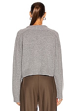 Loulou Studio Bruzzi Sweater in Grey Melange, view 3, click to view large image.