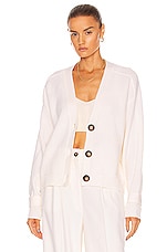 Loulou Studio Tiberine Cardigan in Ivory, view 1, click to view large image.