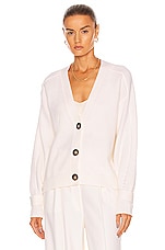 Loulou Studio Tiberine Cardigan in Ivory, view 2, click to view large image.