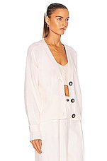 Loulou Studio Tiberine Cardigan in Ivory, view 3, click to view large image.