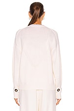 Loulou Studio Tiberine Cardigan in Ivory, view 4, click to view large image.