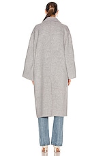 Loulou Studio Borneo Coat in Grey Melange, view 4, click to view large image.