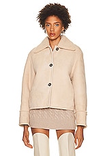 Loulou Studio Vika Shearling Jacket in Vanilla, view 2, click to view large image.