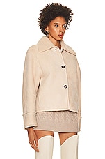 Loulou Studio Vika Shearling Jacket in Vanilla, view 3, click to view large image.