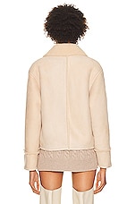 Loulou Studio Vika Shearling Jacket in Vanilla, view 4, click to view large image.