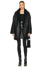 Loulou Studio Namo Shearling Coat in Black, view 1, click to view large image.