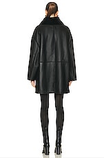 Loulou Studio Namo Shearling Coat in Black, view 4, click to view large image.