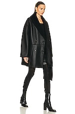 Loulou Studio Namo Shearling Coat in Black, view 5, click to view large image.