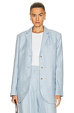 Loulou Studio Blazer in Sky, view 2, click to view large image.
