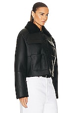 Loulou Studio Bugur Shearling Jacket in Black, view 3, click to view large image.