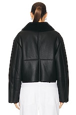 Loulou Studio Bugur Shearling Jacket in Black, view 4, click to view large image.