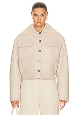 Loulou Studio Bugur Shearling Jacket in Vanilla, view 1, click to view large image.
