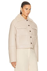 Loulou Studio Bugur Shearling Jacket in Vanilla, view 2, click to view large image.