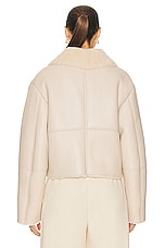 Loulou Studio Bugur Shearling Jacket in Vanilla, view 3, click to view large image.
