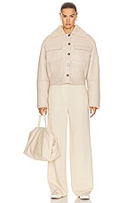 Loulou Studio Bugur Shearling Jacket in Vanilla, view 4, click to view large image.