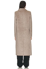 Loulou Studio Mill Long Coat in Beige Melange, view 4, click to view large image.