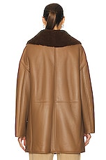 Loulou Studio Namo Shearling Coat in Brown, view 4, click to view large image.
