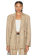 Loulou Studio New Donau Blazer in Beige, view 2, click to view large image.