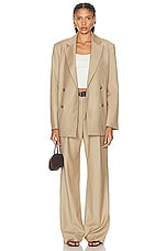 Loulou Studio New Donau Blazer in Beige, view 5, click to view large image.