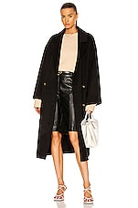 Loulou Studio Borneo Coat in Black, view 1, click to view large image.