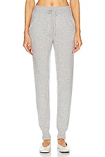 Loulou Studio Maddalena Cashmere Jogger in Grey Melange, view 1, click to view large image.