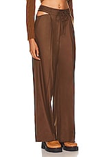 Loulou Studio Joli Cut Out Pants in Brown, view 2, click to view large image.