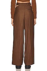 Loulou Studio Joli Cut Out Pants in Brown, view 3, click to view large image.
