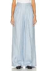 Loulou Studio Wide Leg Pant in Sky, view 1, click to view large image.
