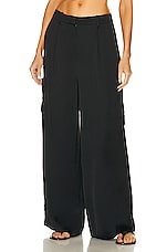 Loulou Studio Carmel Cargo Wide Leg Pant in Black, view 1, click to view large image.