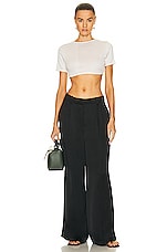Loulou Studio Carmel Cargo Wide Leg Pant in Black, view 4, click to view large image.