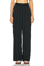 Loulou Studio Enyo Pant in Black & Ivory, view 1, click to view large image.